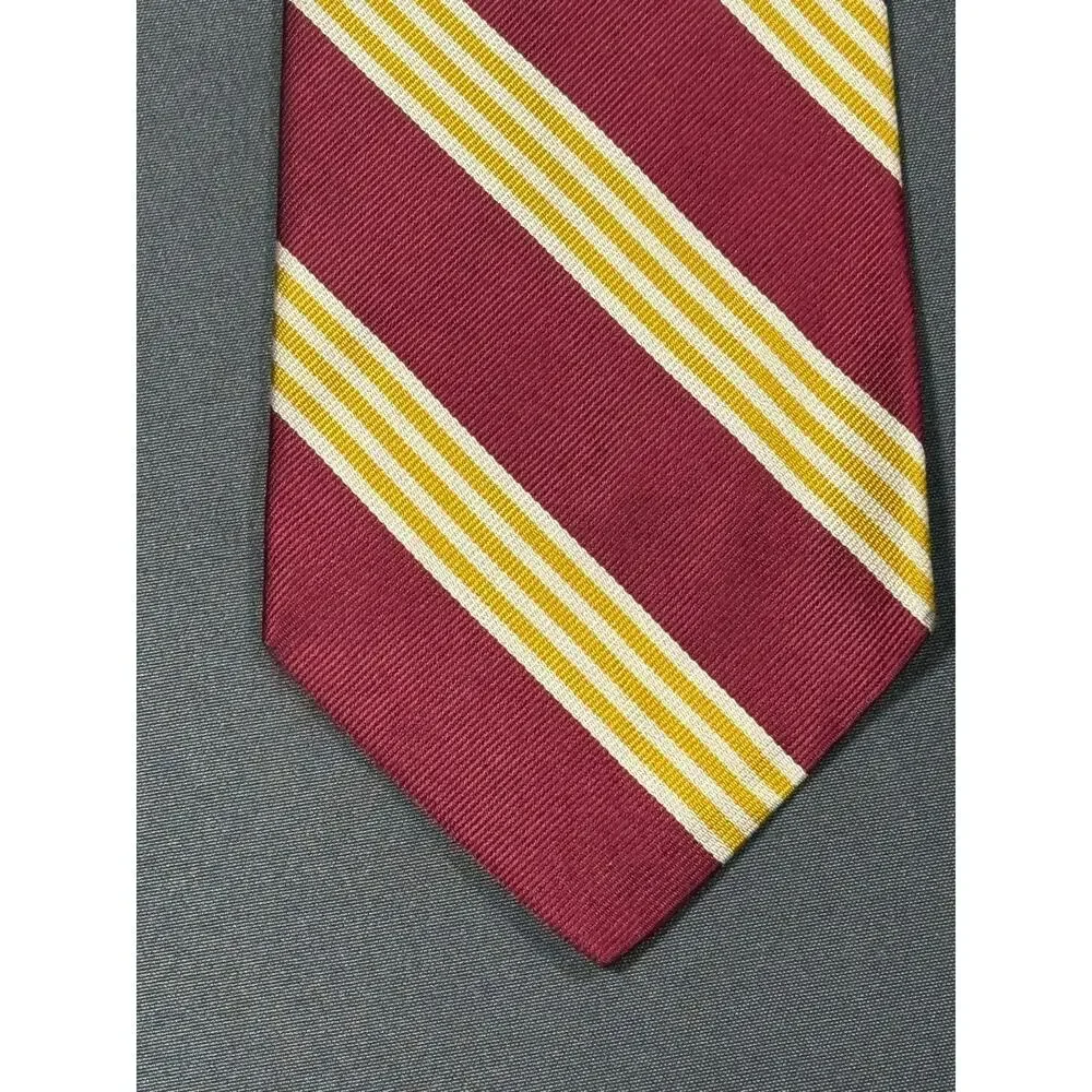 J.Z. Richards Men’s Silk Tie Gray Navy Gold Geometric Handmade USA 58”